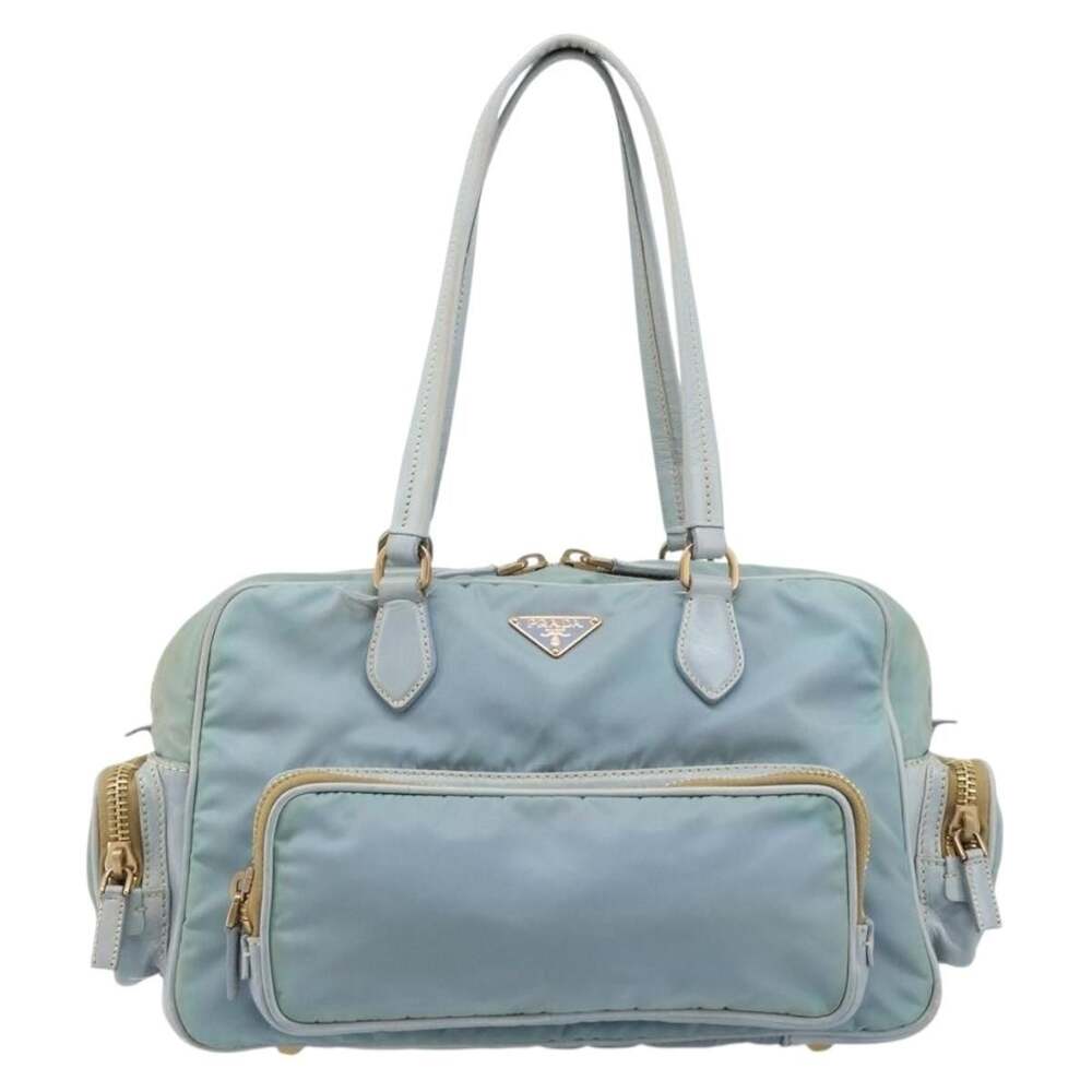 Prada Nylon Handbag Light Blue